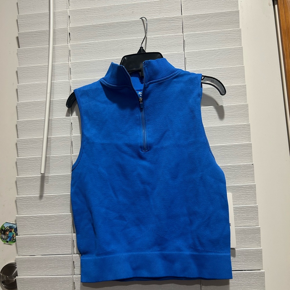 Blue Sleeveless Women's Top, size Large, nylon and spandex